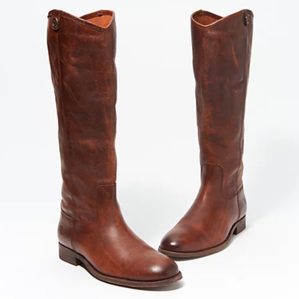 Frye Melissa Button Leather boots in Cognac, size 6